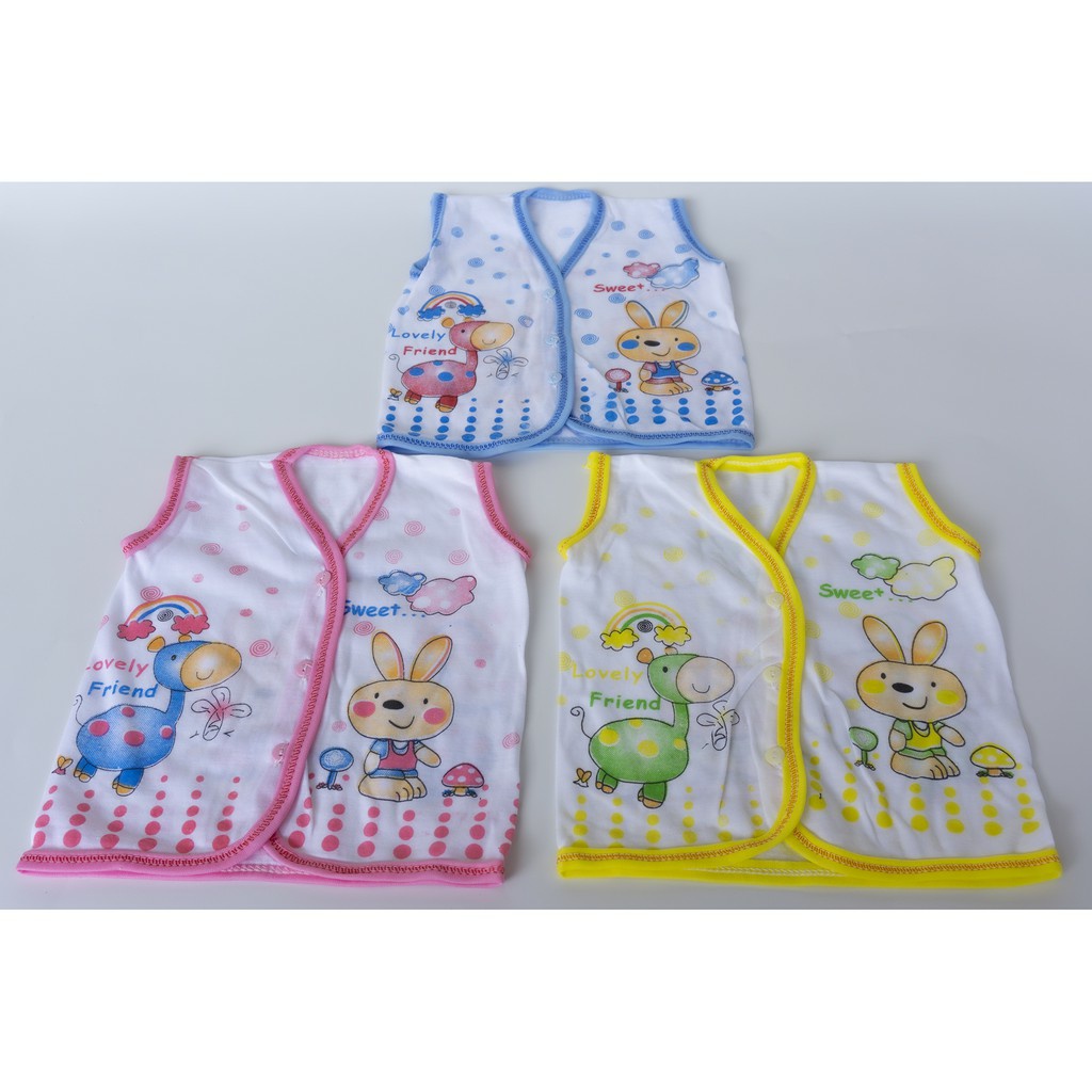 SS - 3Pcs Baju Bayi Tanpa Lengan / Baju Bayi Yukensi / Baju Bayi Mirah