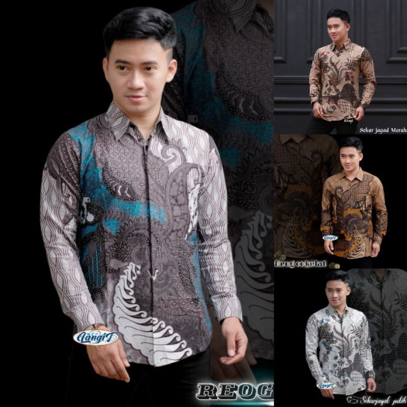 Batik Pria Lengan Panjang BATIK HRB026 motif KERATONAN Kode 002 size M L XL XXL Reguler