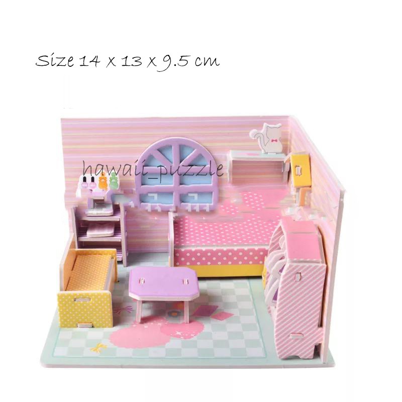 Puzzle 3D DIY bahan foam &amp; paper BEDROOM mainan puzzle edukasi anak (kado,pajangan,dekorasi)