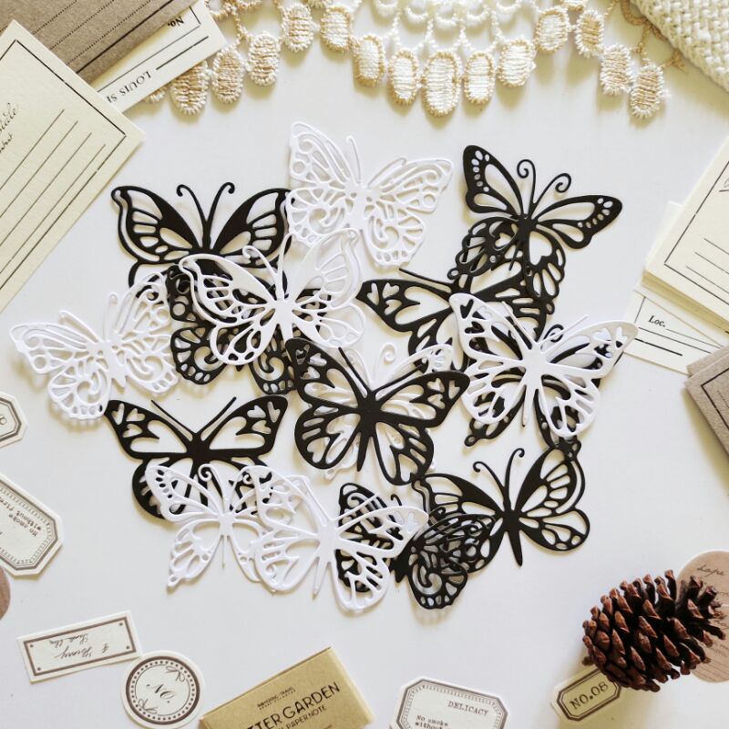 

[jinjukuki] Cutting Dies | 8 pcs Butterfly Papercut untuk journaling,scrapbook,hiasan