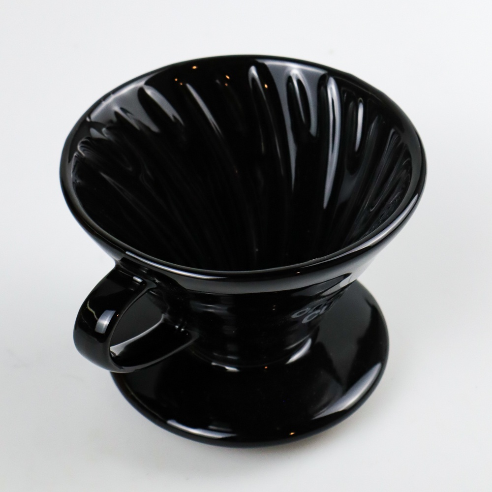 Filter Penyaring Kopi V60 Glass Coffee Filter Dripper 1-4 Cups - ZM00639 - Black