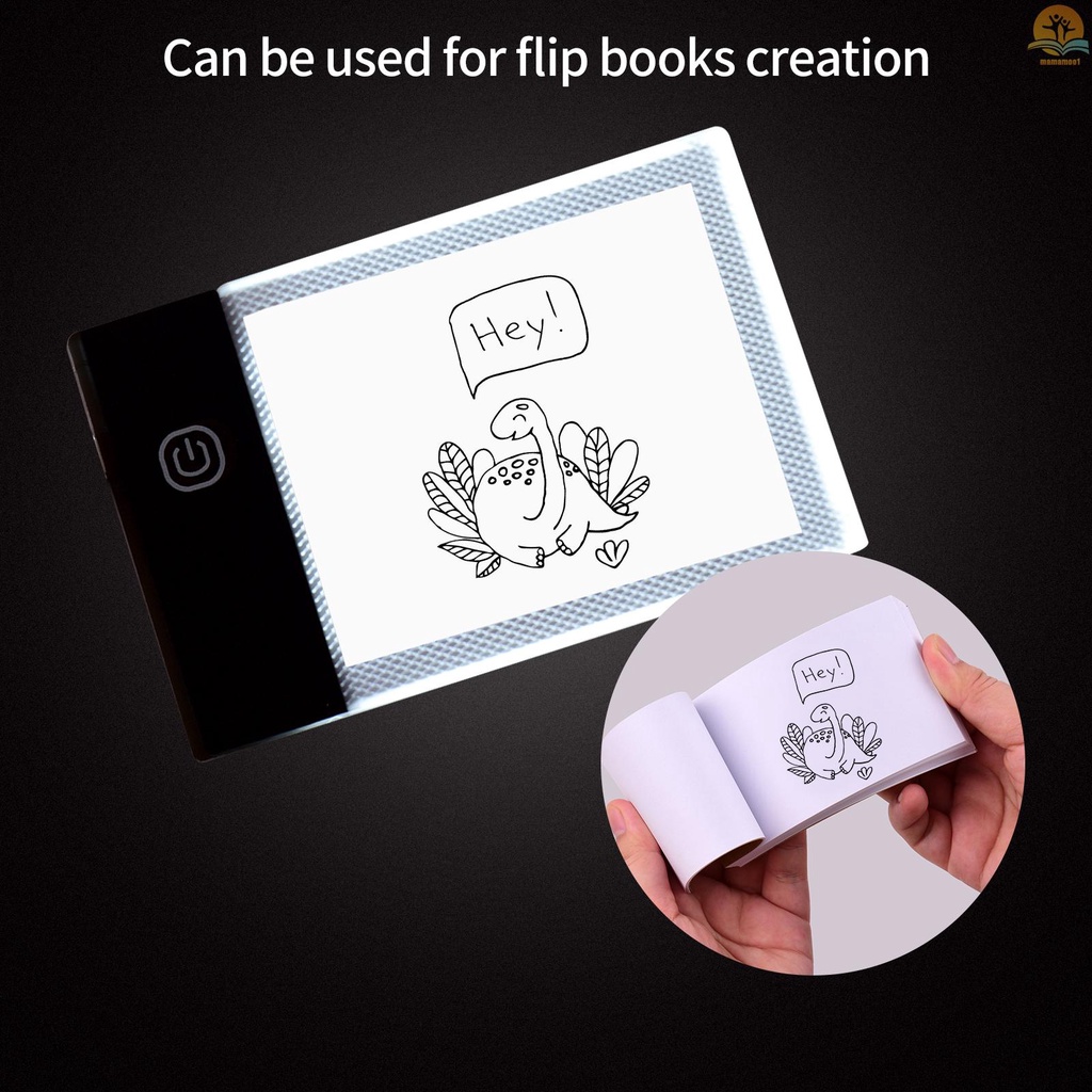 Super Mini LED Light Pad Ultra-thin Light Box USB Powered Dimmable Brightness Artcraft Tracer for Children Students Adults Drawing Tracing Practise Calligraphy Flipbook Flip Books Animation Cartoon Creation