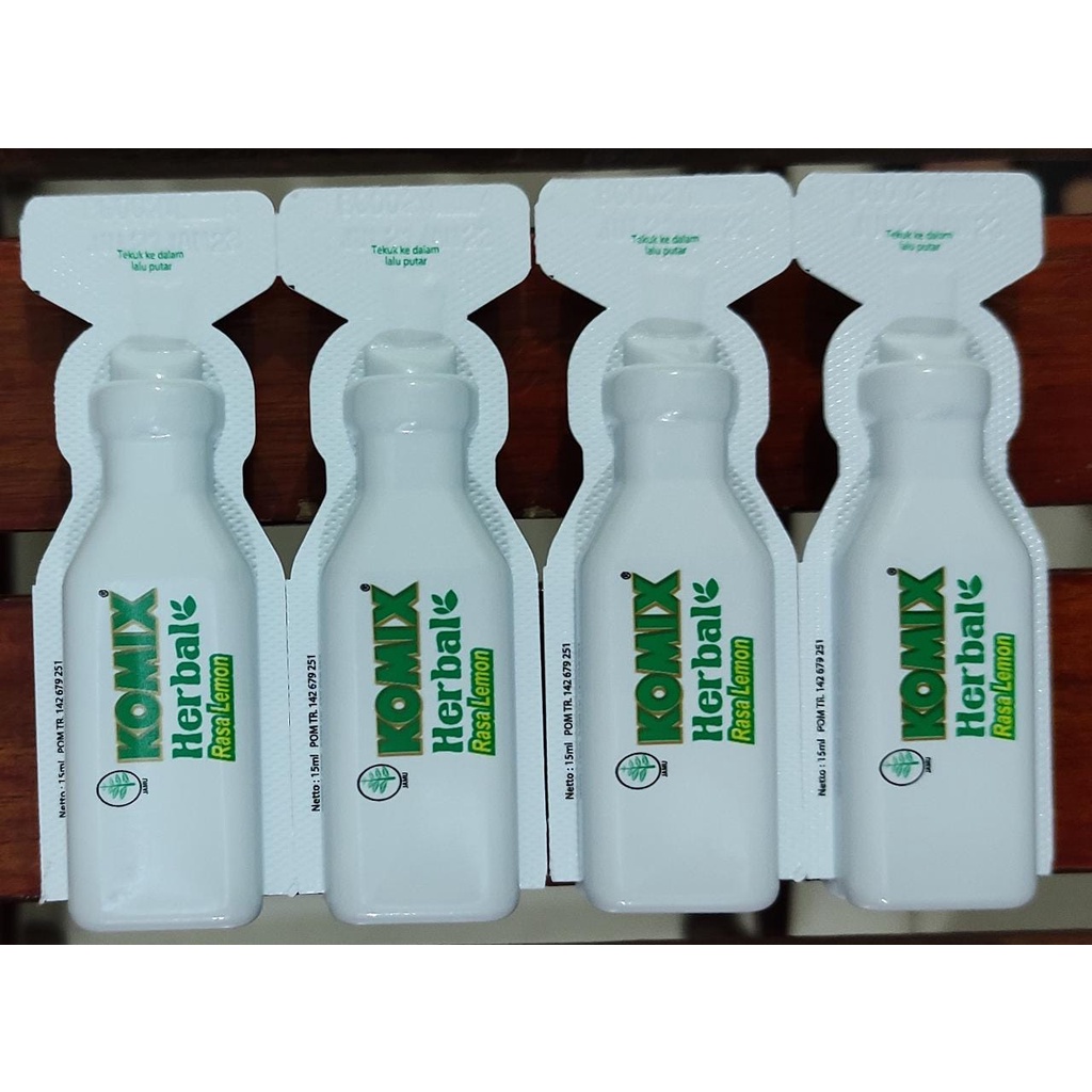 Komix Herbal 60 ML / Meredakan Batuk Berdahak / Rasa Original / Rasa Lemon / 4 Botol Kecil (@15ML)