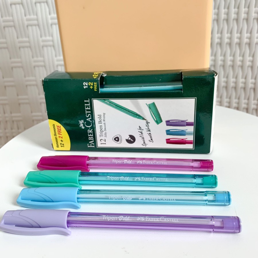 

PEN FABER CASTELL TRIPEN BOLD PASTEL SILKY SMOOTH WRITING TINTA HITAM CASING WARNA ORIGINAL TERMURAH BISA COD