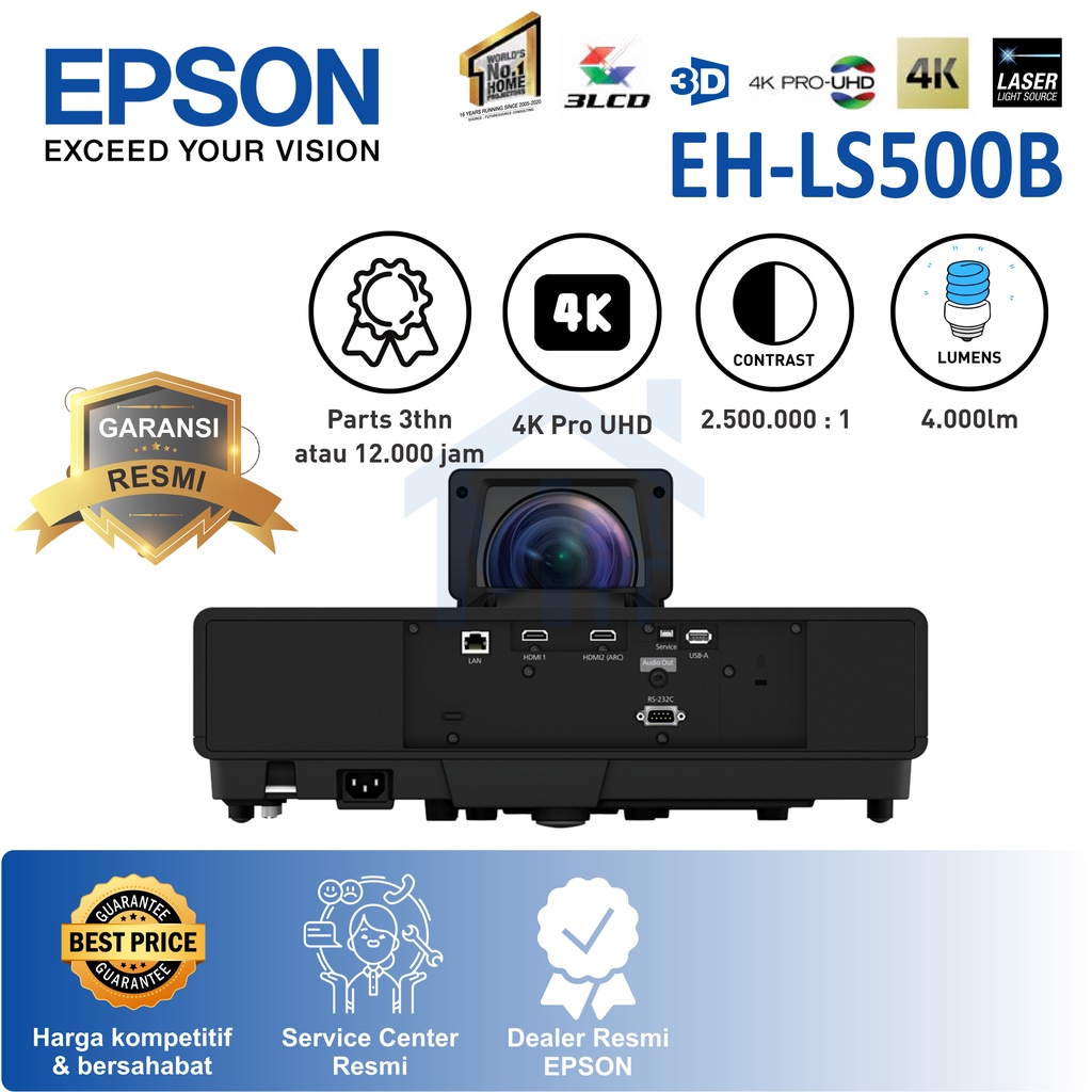 PROYEKTOR EPSON LASER Home Theatre LS500B EPSON EH-LS500B ATV PRO-UHD