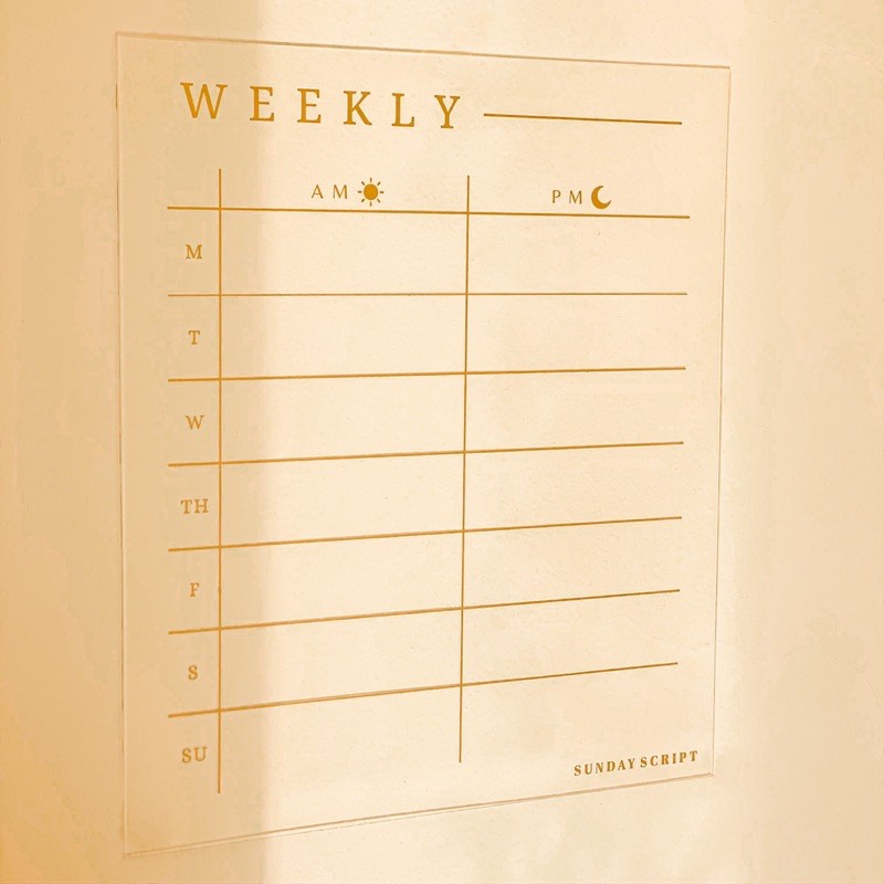 

[SALE] ACRYLIC WEEKLY PLANNER (weekly type)