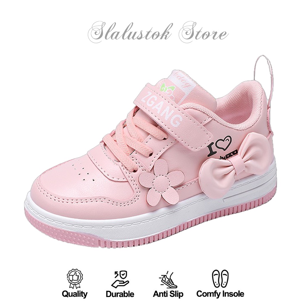 Sepatu Anak Perempuan - Sneaker ASTER MOTIF PINKY LOVE 039 Shoes -  Sepatu Sport Anak Casual Import