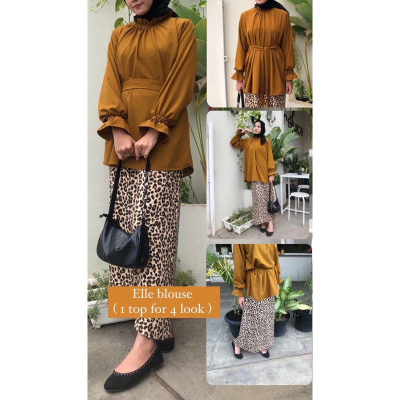 Elle Blouse / Blouse Wanita / Blouse Polos | Shopee Indonesia