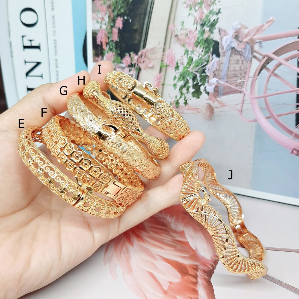 Gelang Bangle Kolong Xuping Lapis Emas Asli Love Bola Kotak Batu Mata Putih - BB308