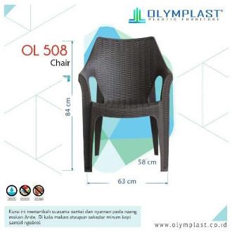 Kursi Bangku Plastik Anyam Olymplast OL 508 Sandaran Tangan