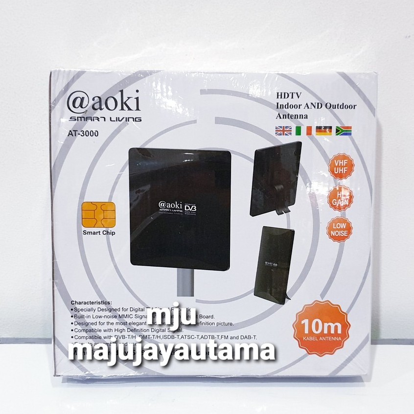 Antenna tv digital booster bisa indoor dan outdoor aoki AT 3000