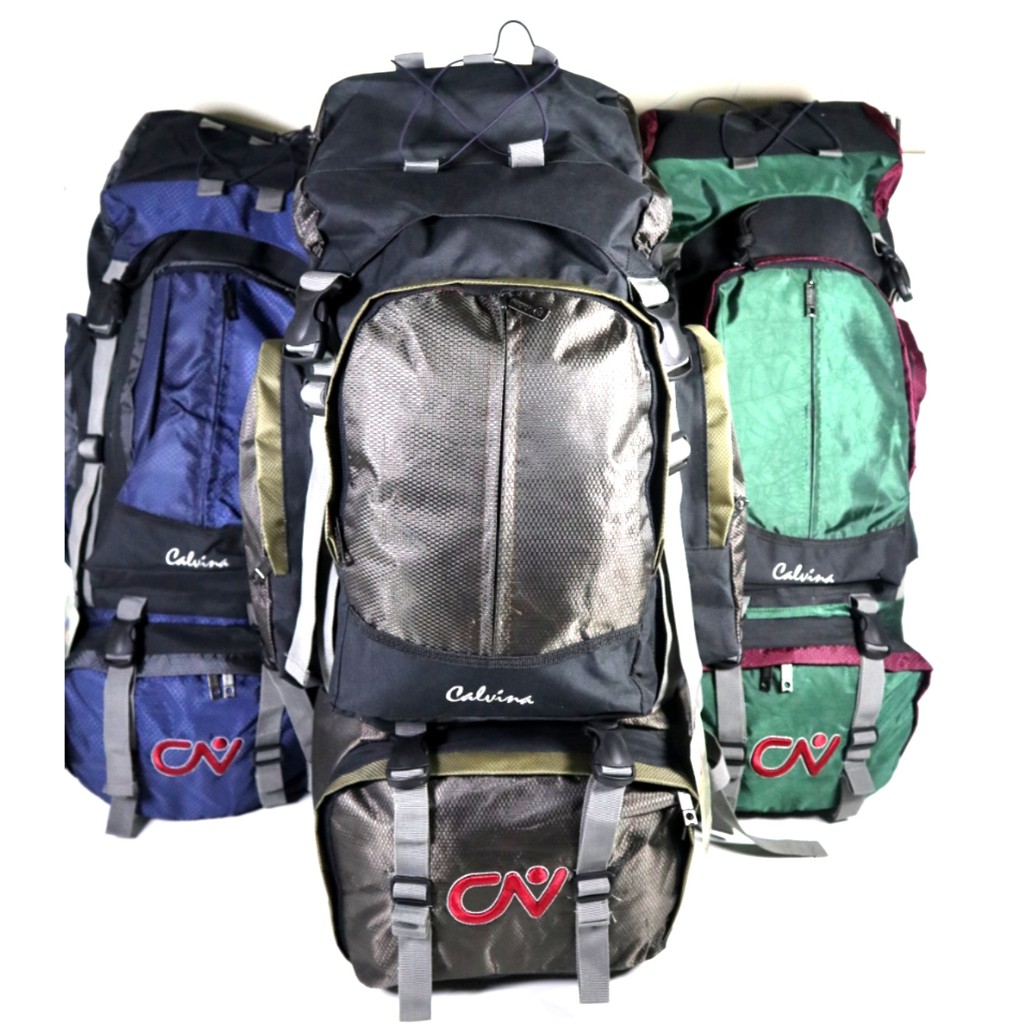 Carrier Super Besar Tas Camping Hiking 80L Plus Raincover Ada sandaran di Belakang iu83