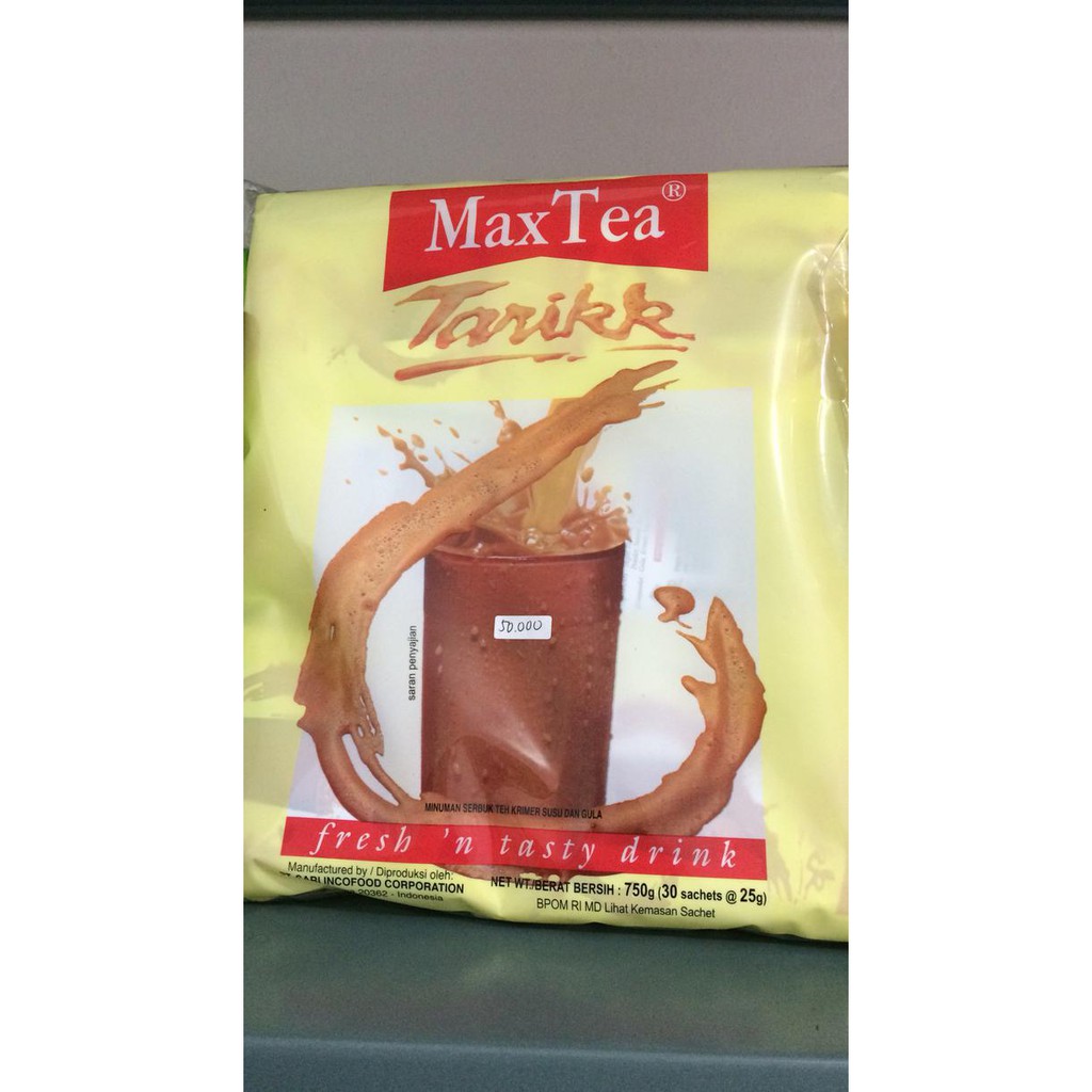 

Teh-Bubuk- Maxtea teh tarik 30 sachet / max tea -Dijamin-Halal.