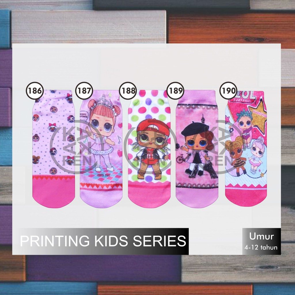 Kaos Kaki Printing Anak Karakter LOL J