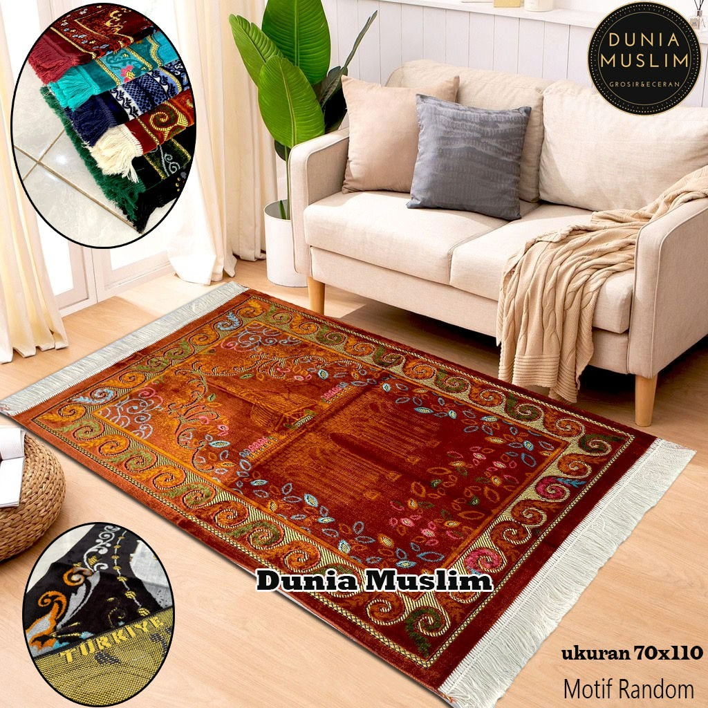 Sajadah Dewasa Turki Beludru Super Tebal dan Halus 70 x 110 cm