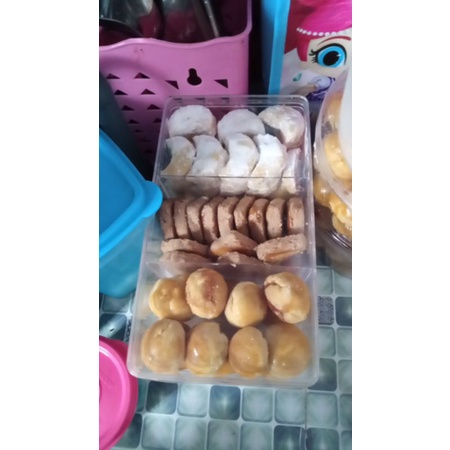 Toples Kue 3 Sekat 500 gram Toples Permen Coklat Bening 3 Sekat