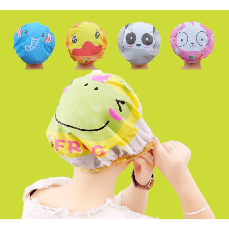 SHOWER CAP TOPI KARAKTER - penutup rambut/tutup kepala mandi