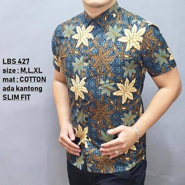 BAJU BATIK PRIA SLIM FIT MODERN DAN KEMEJA SLIMFIT MEWAH LENGAN PENDEK MIX CLOTHING LBS 427