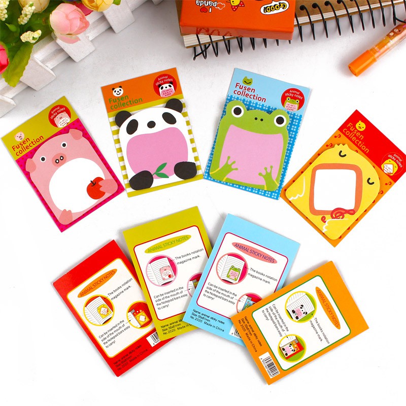 Post-It Notes Sticky Notes Karakter Zoo Lucu Alat Tulis Korea