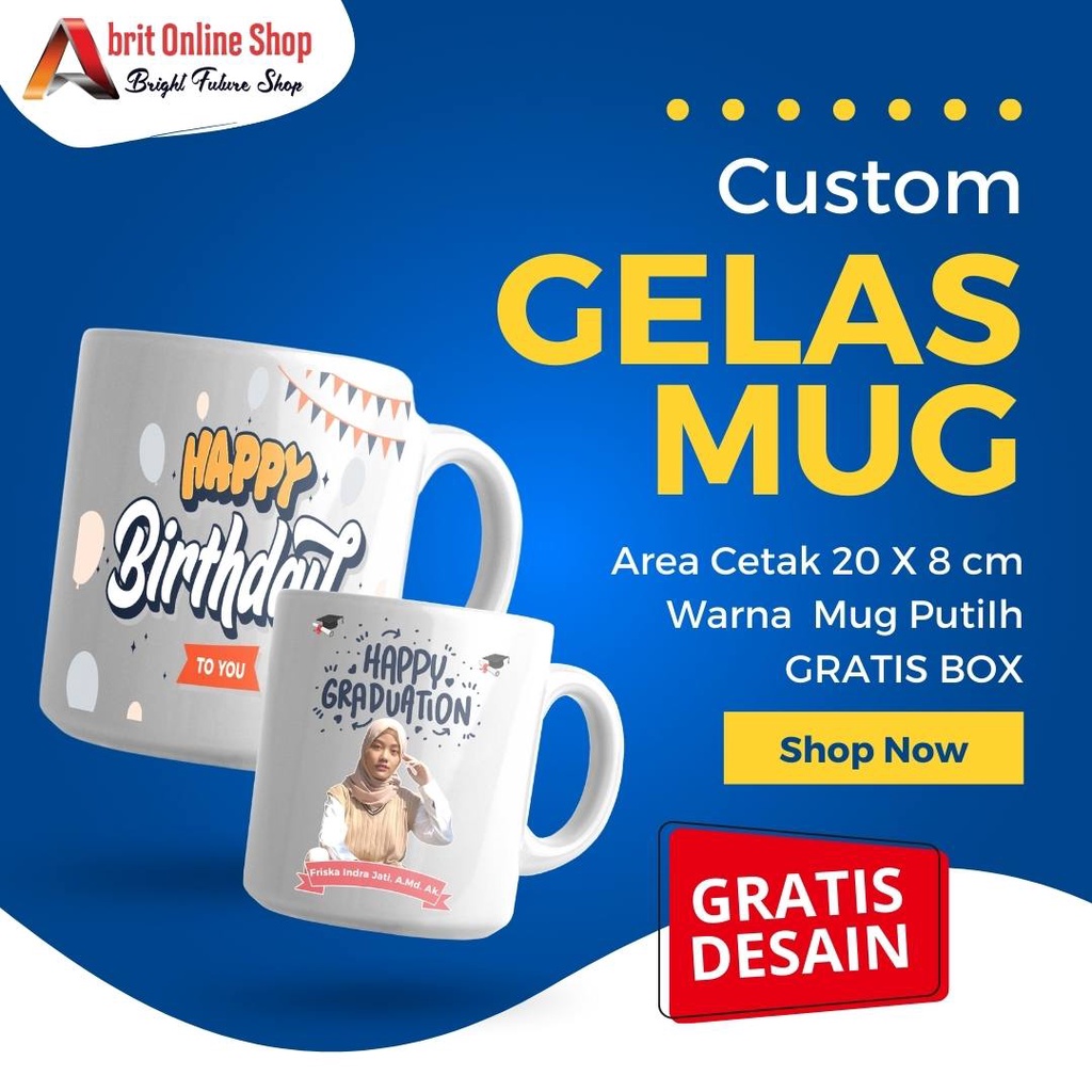 Jual CETAK MUG CUSTOM DAN BOX CETAK MUG ULTAH CETAK MUG KADO