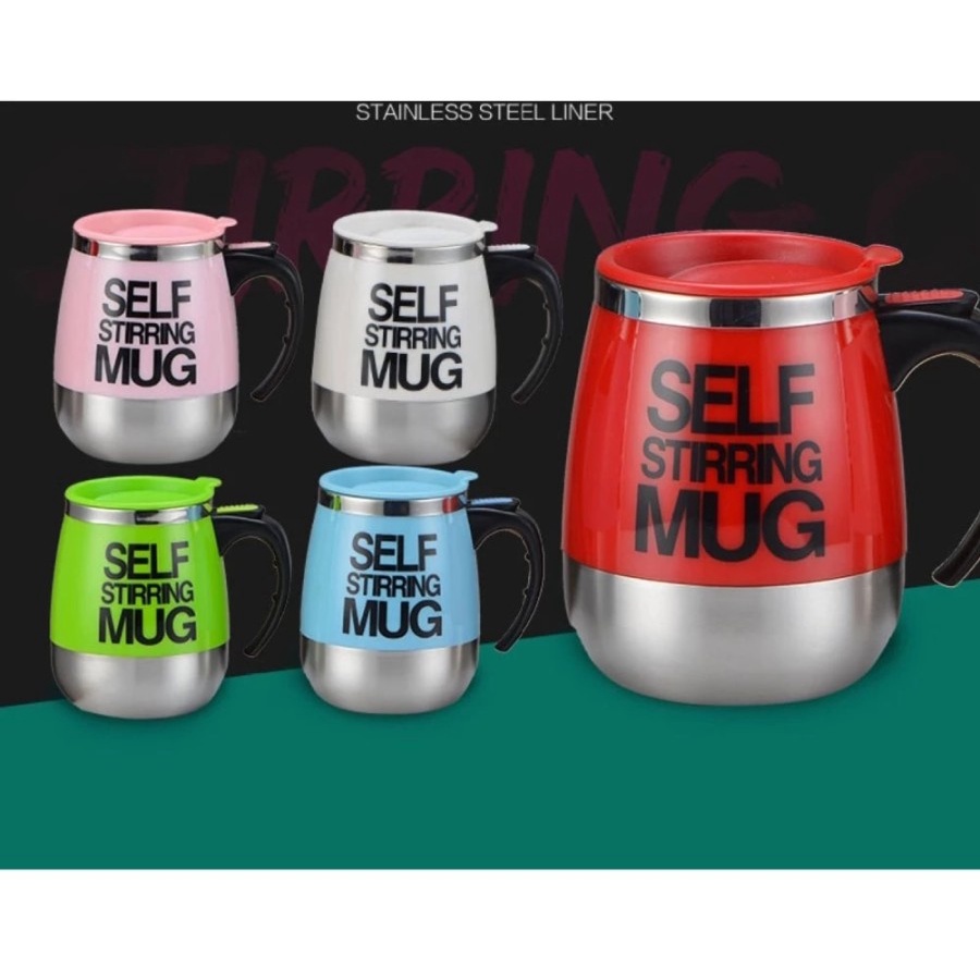 gelas mug self stirring new gelas aduk Otomatis Stainless steel Coffee Magic Teh