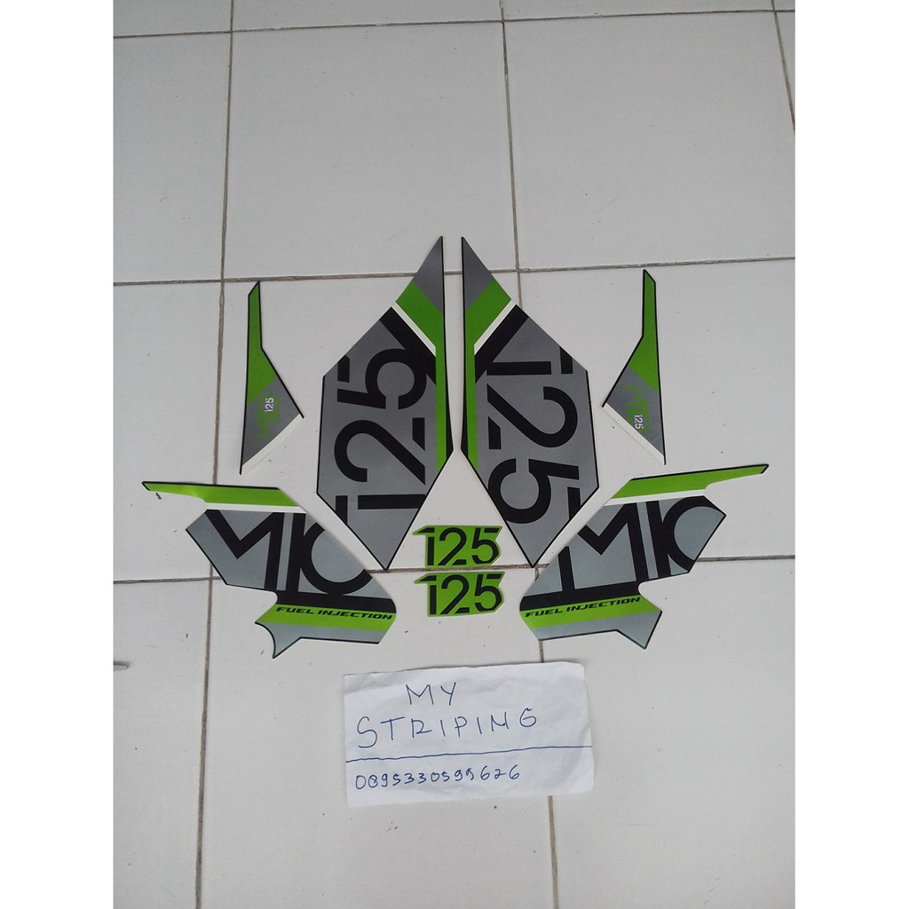 Stiker mio m3 125 2017 hijau abu abu