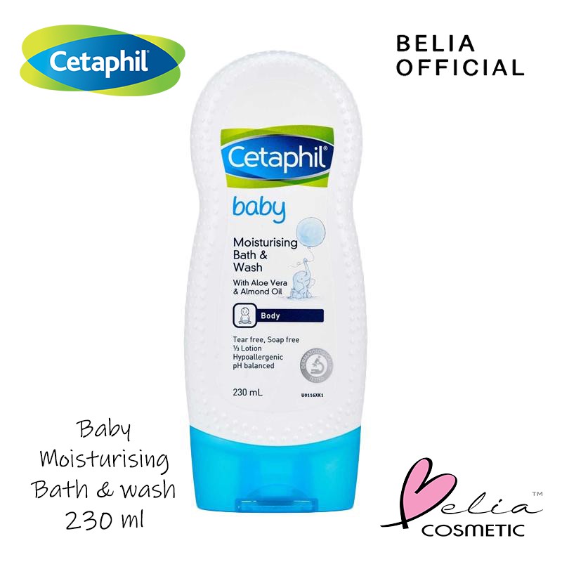 ❤ BELIA ❤ Cetaphil Baby Moisturising Bath &amp; Wash with Aloe Vera &amp; Almond Oil Sabun mandi body 230ml