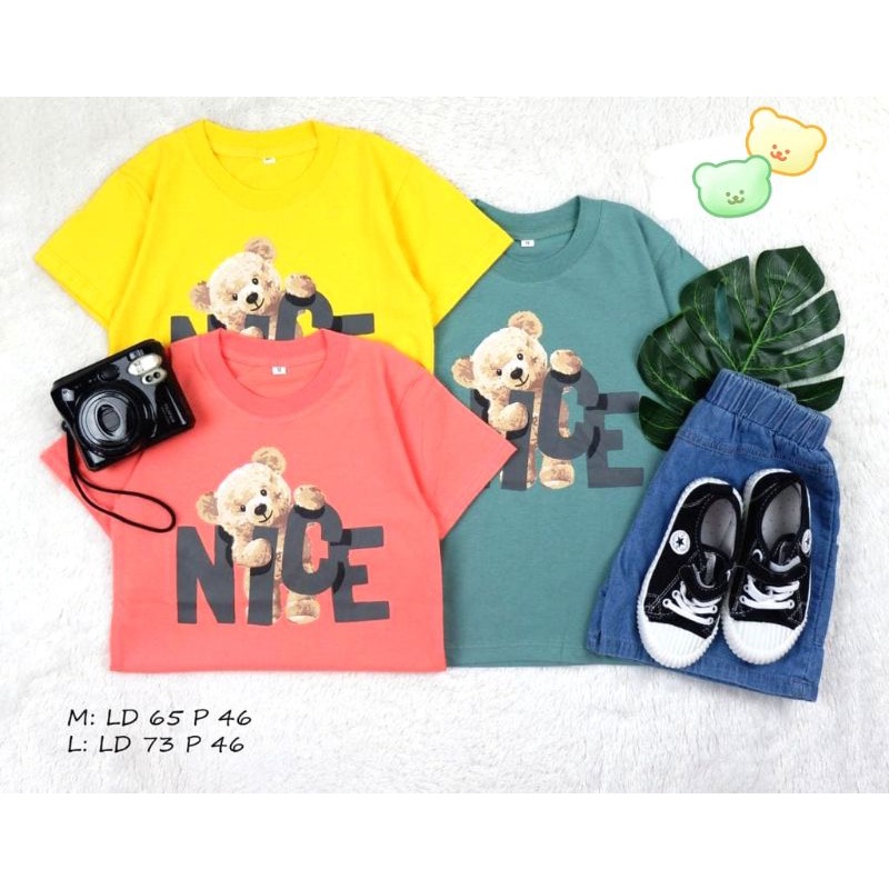 kaos anak teddy bear nice unisex