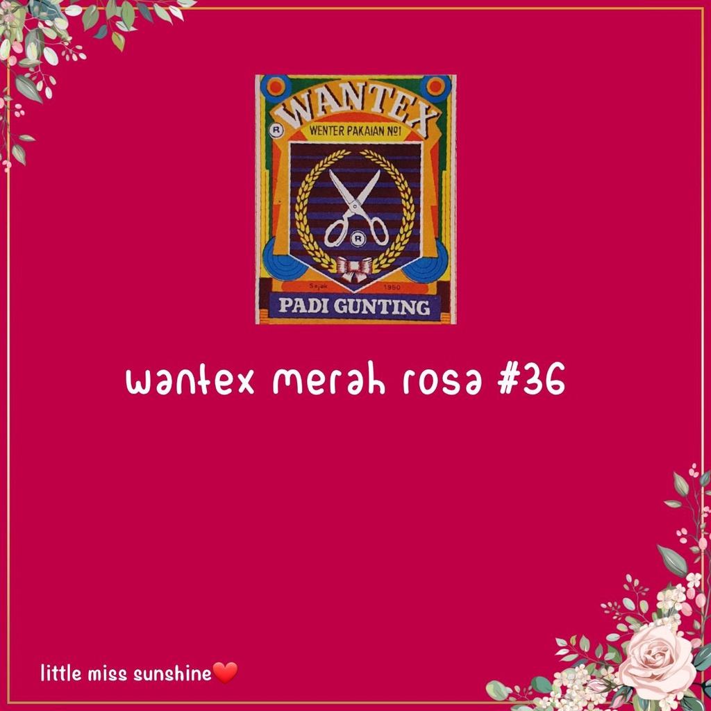 WANTEX WARNA MERAH ROSA 36 Wenter Padi Gunting Pewarna Tie Dye Baju Sumbo Sumba Kain Cotton Satuan Ecer Grosir Jumputan Ikat Art Celup Wantek Pakaian Warna Baru Murah Bagus Kualitas DYE TIE Baik Quality Malang Lancar Grosir Warna Pakaian Pewarna Wenter