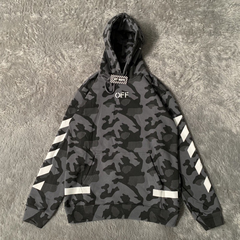 Sweater Hoodie Off White Camo Fulltag &amp; Lebel