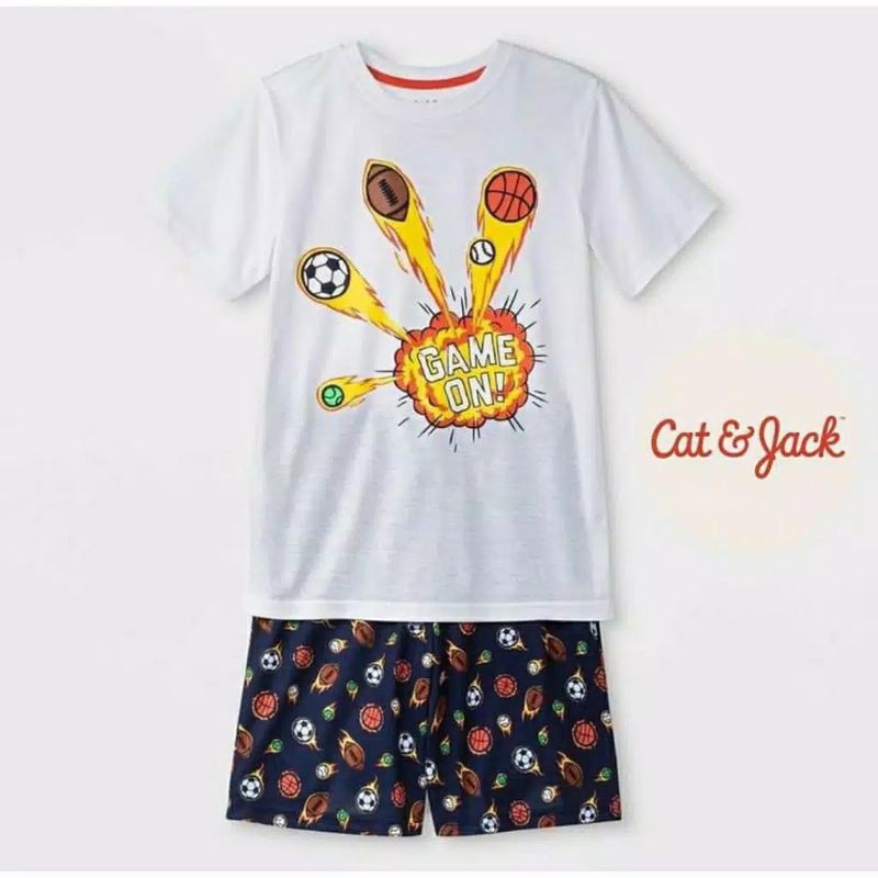 Setelan Anak Cowok Laki-laki Boy Kaos Celana Pendek Cat &amp; Jack SPORT 6 7 Tahun