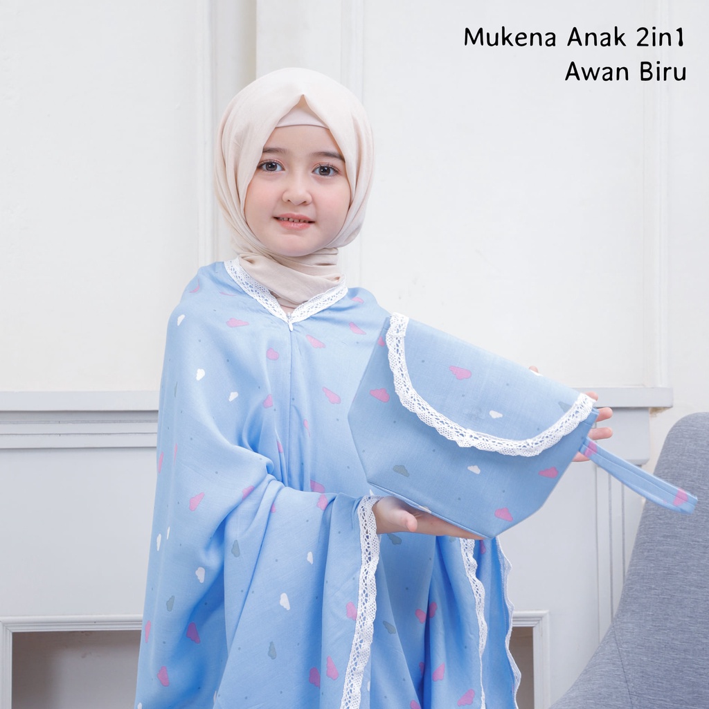 Mukena Rayon Anak Tanggung 2in1 Awan