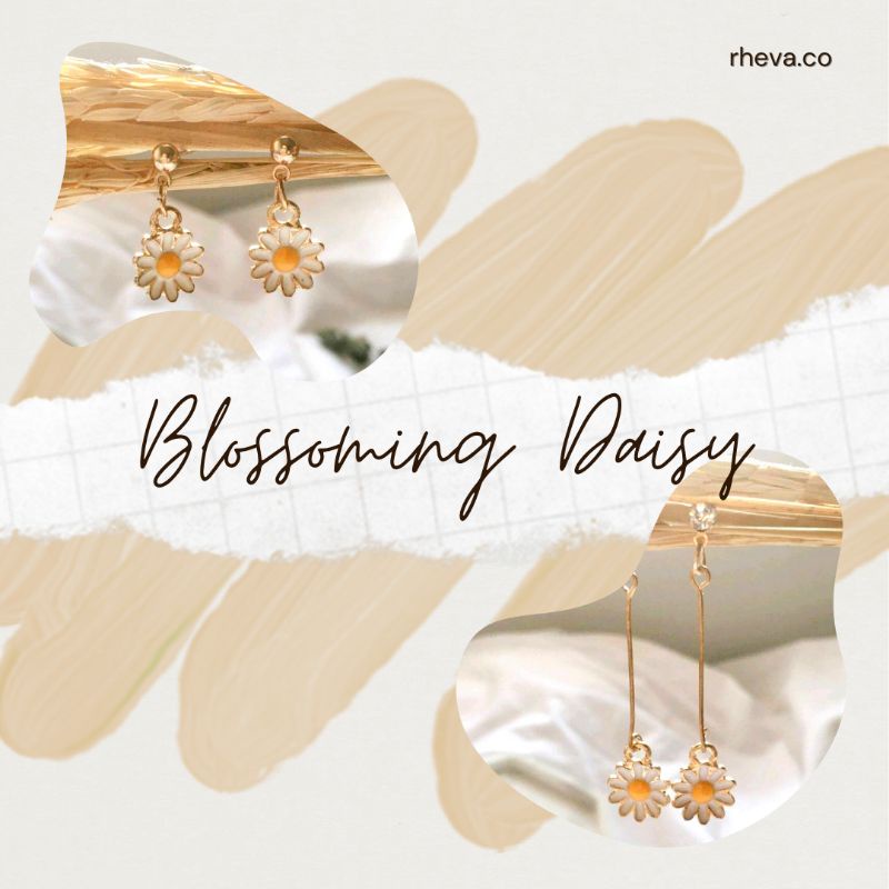 Blossoming Daisy | Anting Bunga | Anting Korea | Anting Emas | Anting Lucu | Anting Panjang | Anting