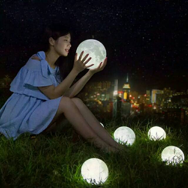 Lampu Tidur Bulan 3D 20cm | Moon night light lamp 3D 20cm
