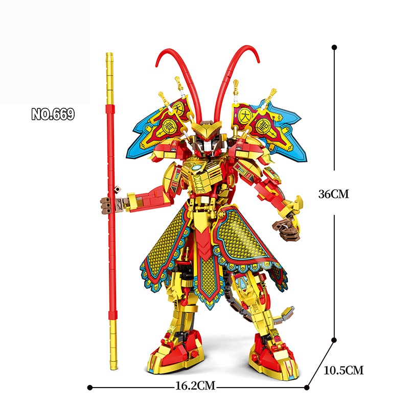 Rakitan Blok Bangunan Journey to the West Monkey King Monkey King Monyet Mecha Mainan Anak Laki-Laki