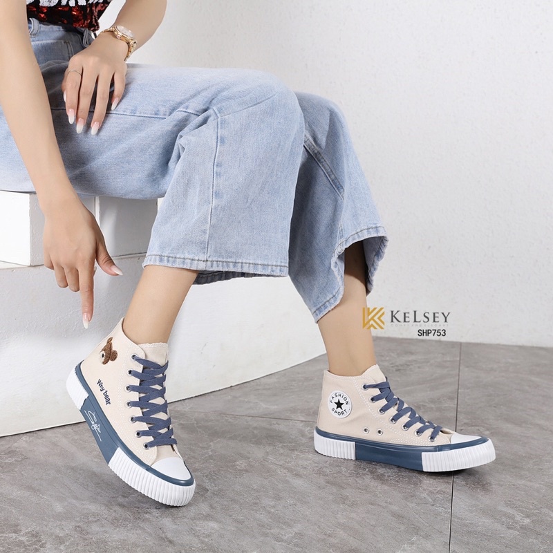 (GRATIS ALAS KAKI) Nicole Sepatu Sneakers Kanvas Wanita Kelsey / Sepatu Anak Kerja Wanita SHP753