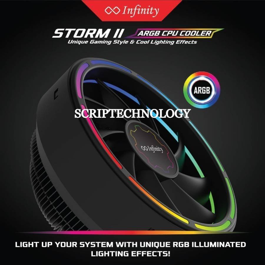 CPU Cooler Infinity Storm II Auto RGB Heatsink Fan Intel AMD Ori