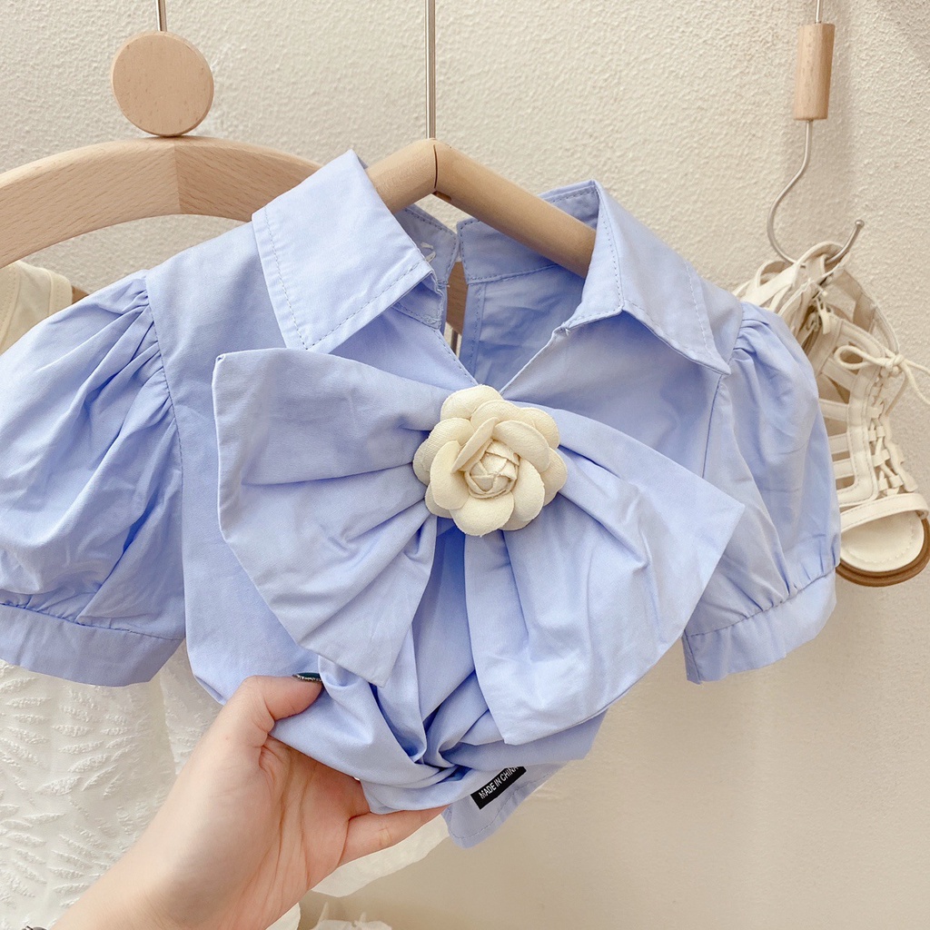 babyfit TULIPS setelan anak perempuan kemeja dengan celana balon import al-831