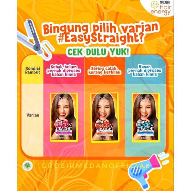 MAKARIZO EASY STRAIGHT - RAMBUT LURUS TANPA KE SALON - HAIR ENERGY EASY STRAIGHT - SOLUSI RAMBUT HALUS LEMBUT