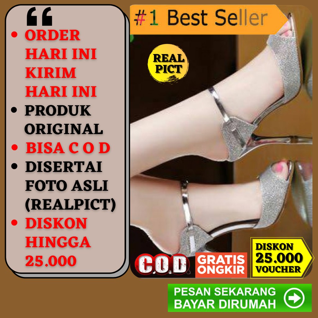 Sepatu Hak Tinggi Wanita Terbaru Spatu High Heels Heel Higheels Cewek Adidas Tali Murah Pesta 5cm Ko