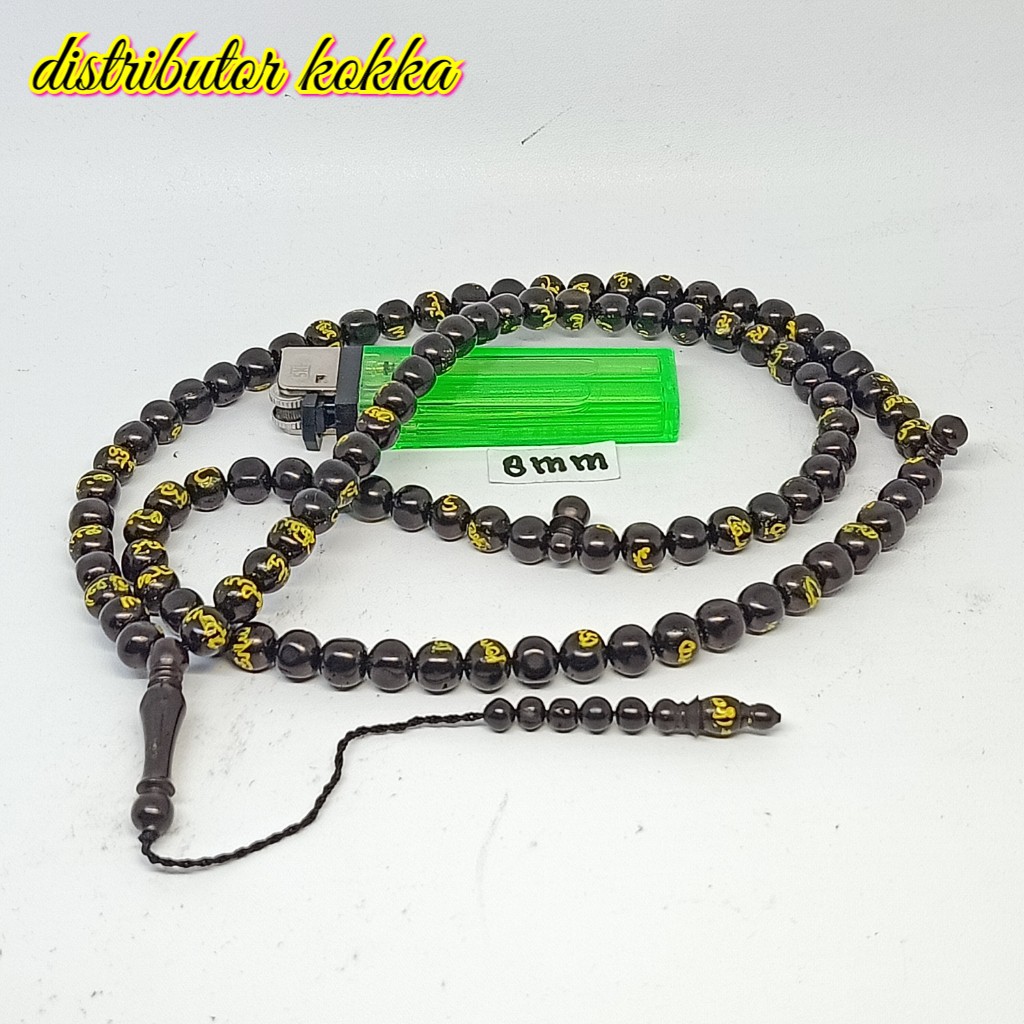 ( SUPER MURAH ) Tasbih Kokka kaukah kaokah fukakah koka asmaul husna 8 mm hitam