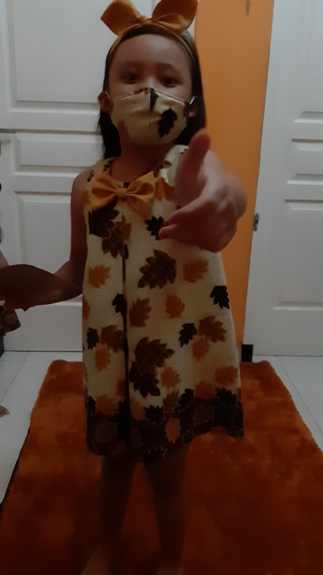 Nea Cotton Kutung Dress Olin Autumn Leaf O-08 Dress Batik Kutung Modern Anak Perempuan Cewe Cewek