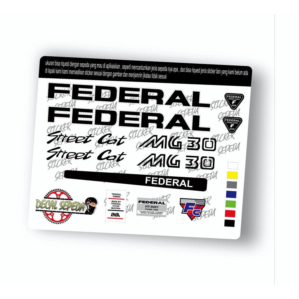 decal sepeda federal street cat - sticker sepeda street cat full cutting