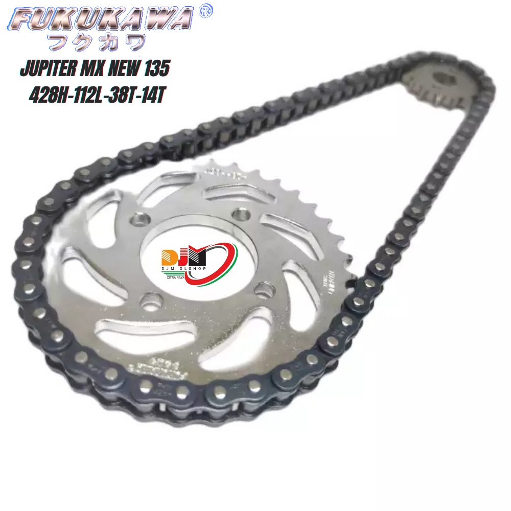 Gear Set Fukukawa Jupiter Mx New 135 50C Rantai 428H-112L-14T-38T