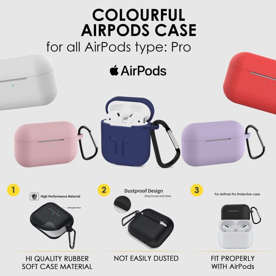 Soft Case Silikon TWS AirPods Pro + carabiner