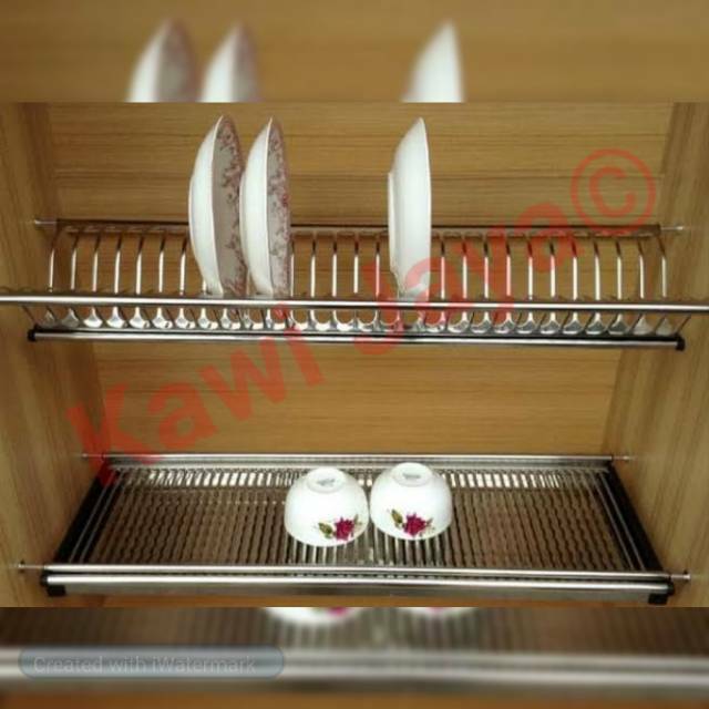  Rak  Piring  Gantung  Tatakan Lemari Kitchen Set Stainless 