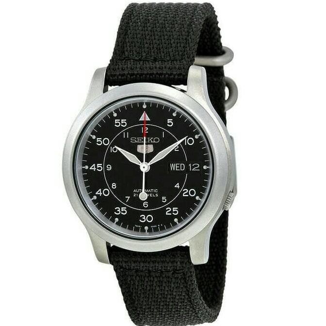 TERBARU JAM TANGAN SEIKO 5 SNK809K2 BLACK MILITARY STRAP AUTOMATIC BERAGARANSI TERLARIS