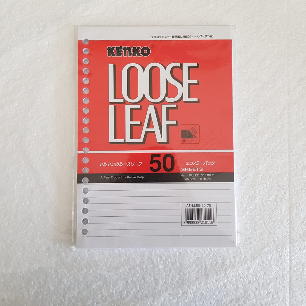 

KERTAS BINDER LOOSE LEAF A5 ISI 50 BERGARIS KENKO