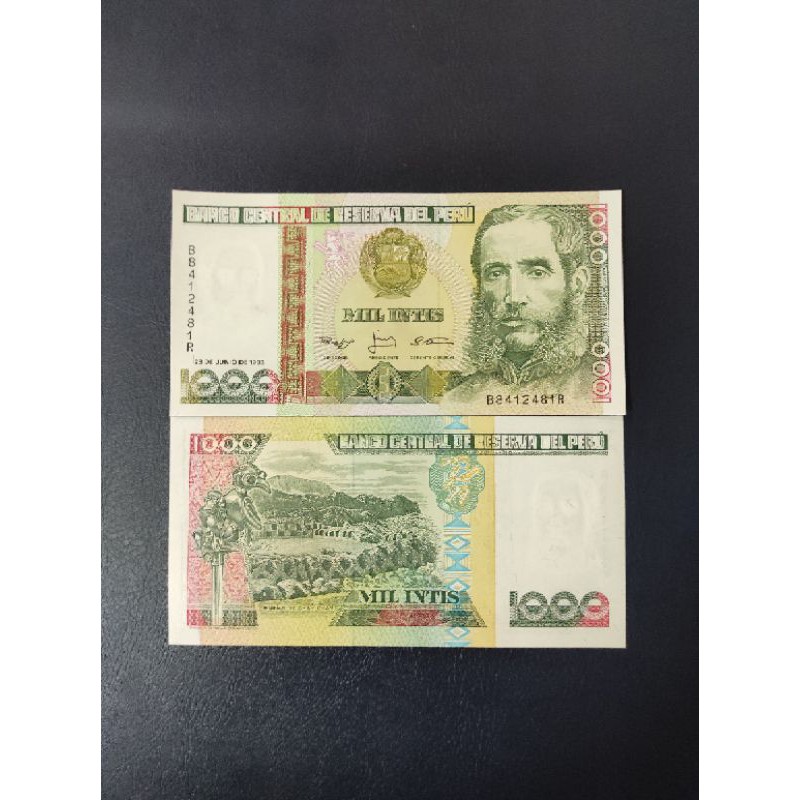 Uang Asing Peru Pecahan 1000 Intis