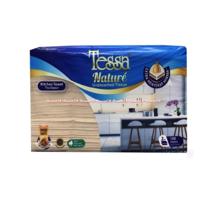 Tessa Nature Unbleached Tissue Kitchen Towel 150Lembar Tisu Dapur Coklat Natural Food Save Tesa Cokelat